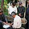 A group of men playing cards in a park in Isfahan.